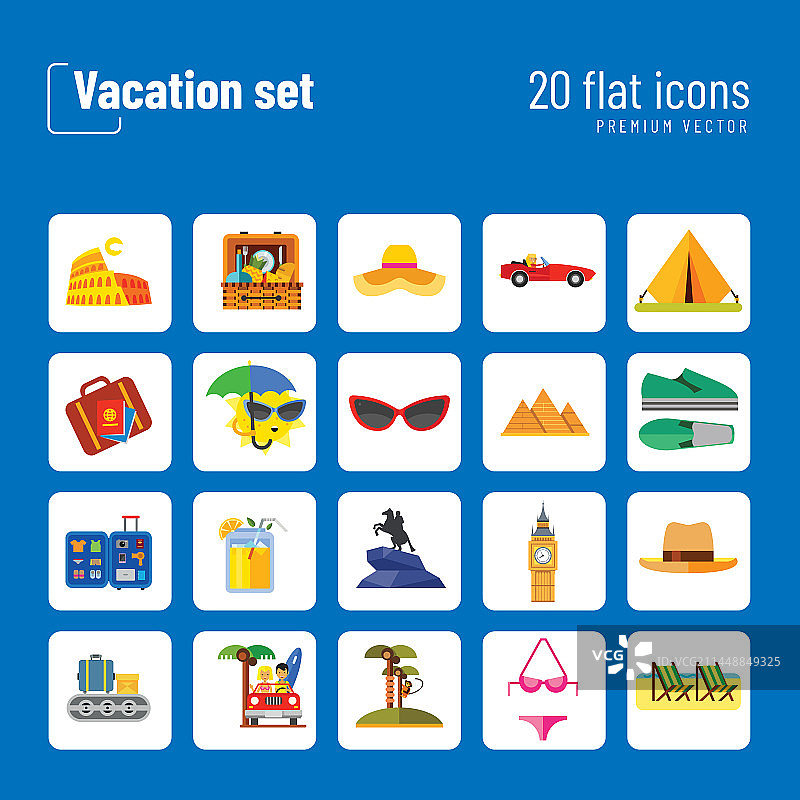 度假图标集图片素材