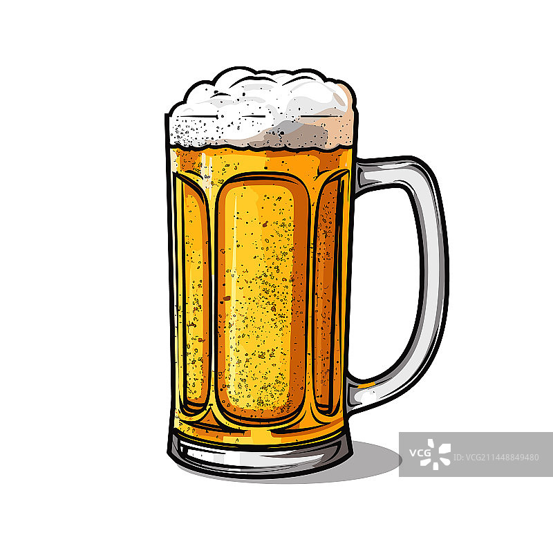 手绘漫画啤酒涂鸦图片素材