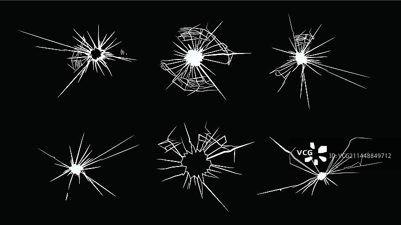 碎玻璃扁平图标集图片素材