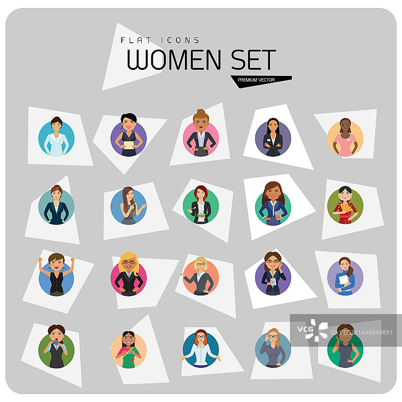 女性图标合集图片素材