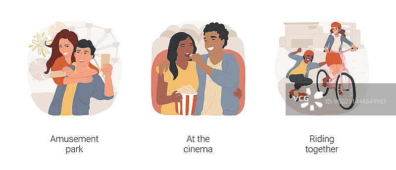 卡通青少年情侣图片素材