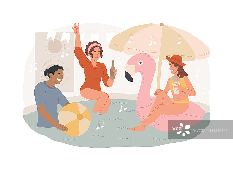 泳池派对概念图片素材