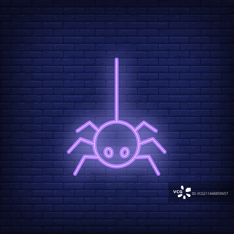 蜘蛛霓虹灯牌图片素材