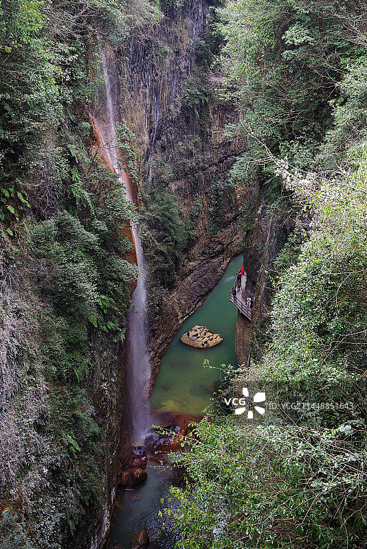 湖北恩施大峡谷云龙河地缝图片素材