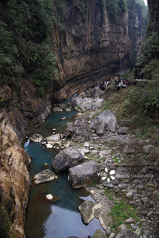 湖北恩施大峡谷云龙河地缝图片素材
