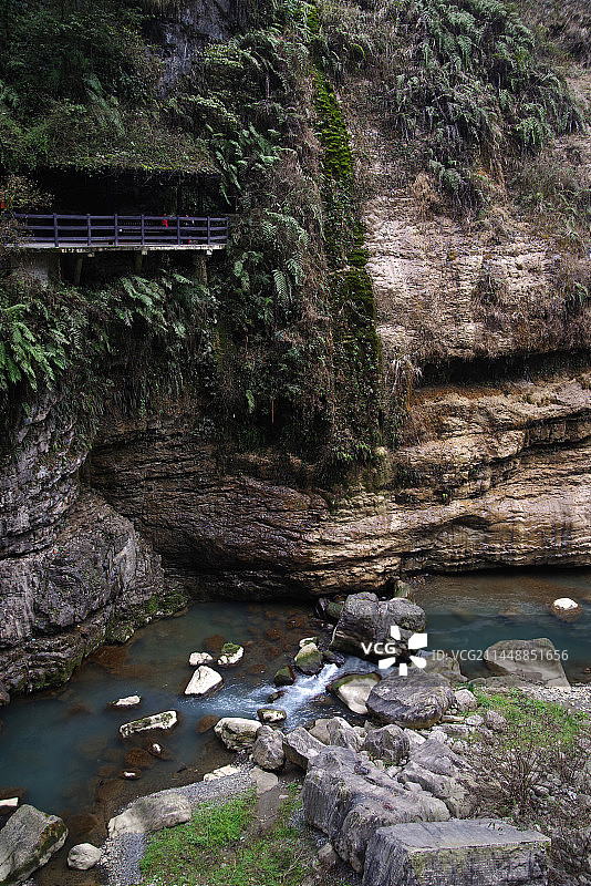 湖北恩施大峡谷云龙河地缝图片素材