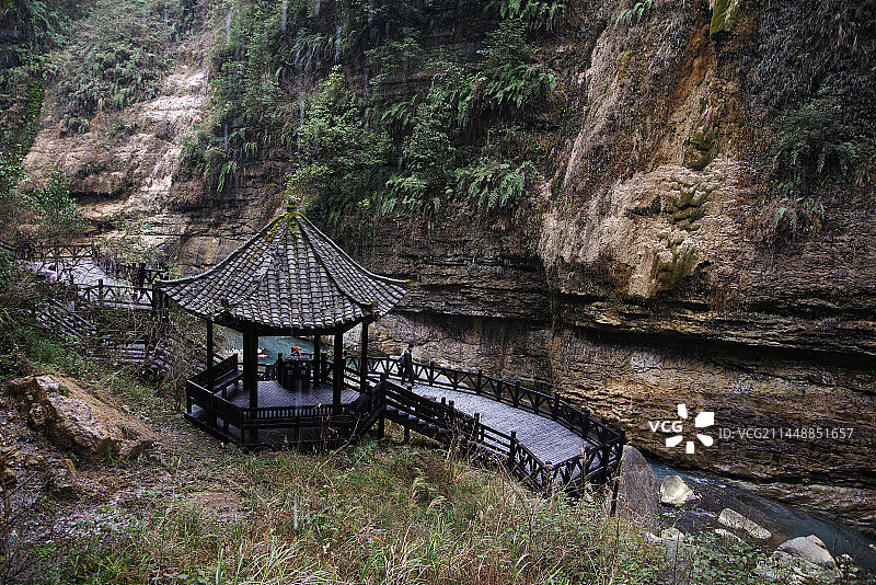 湖北恩施大峡谷云龙河地缝图片素材