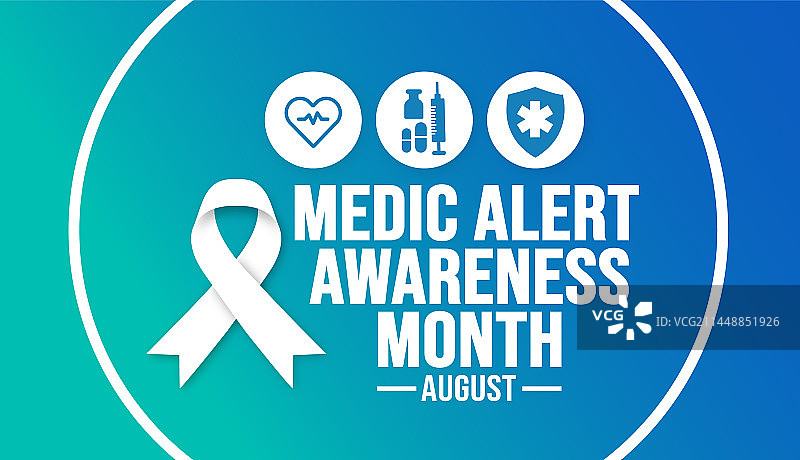 八月医疗警报意识月背景图片素材