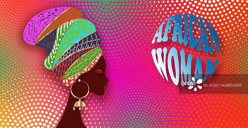 戴头巾的非洲美丽女性banner图片素材