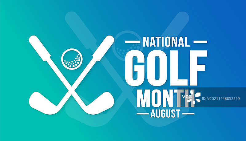 8月是全国高尔夫月背景模板图片素材
