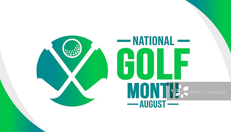 8月是全国高尔夫月背景模板图片素材