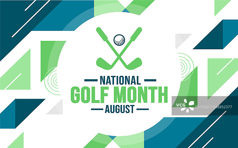 8月是全国高尔夫月背景模板图片素材