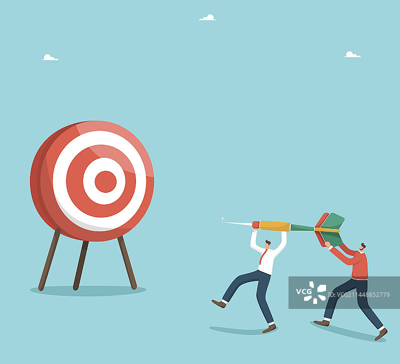 向目标投掷飞镖的两个男人图片素材