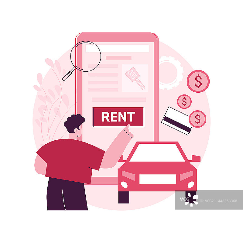 汽车租赁服务抽象概念图片素材
