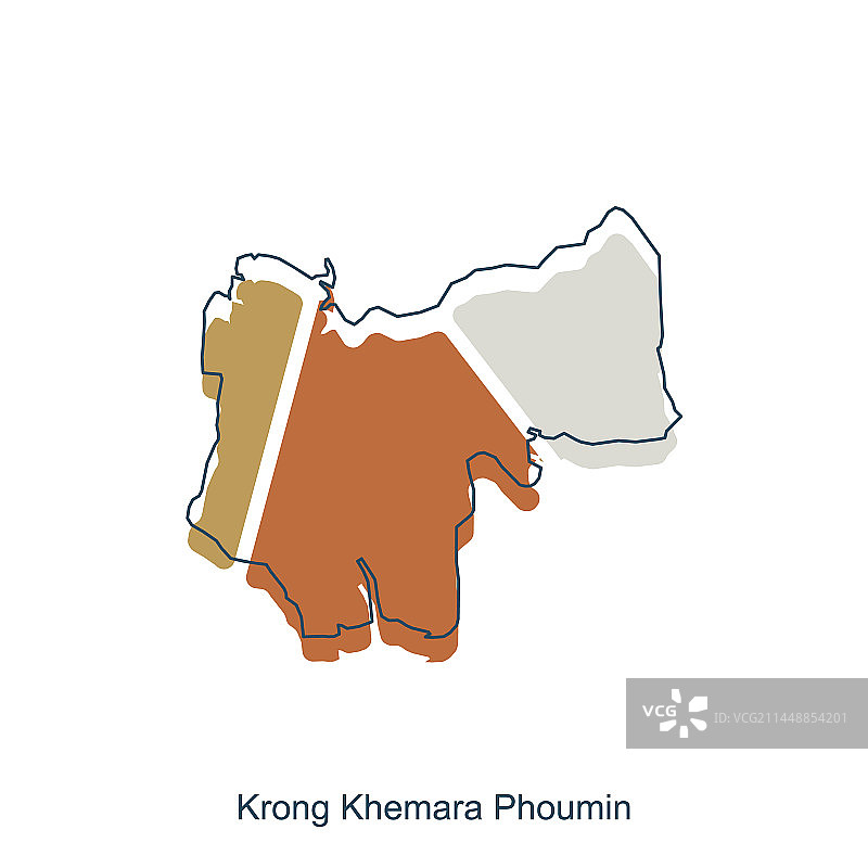 现代轮廓的戈公克马拉普明地图图片素材