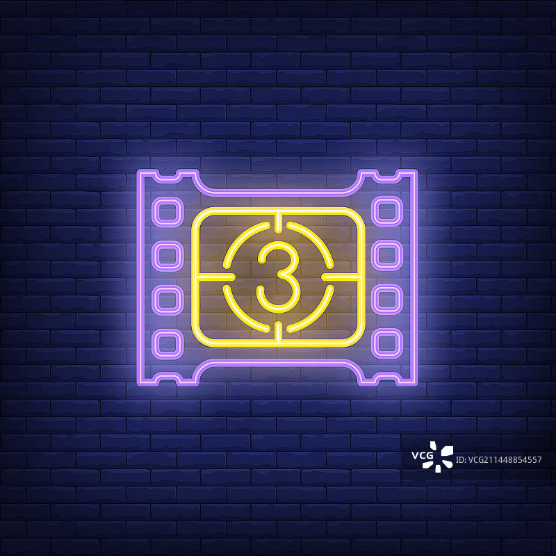 胶片边框霓虹灯标志图片素材