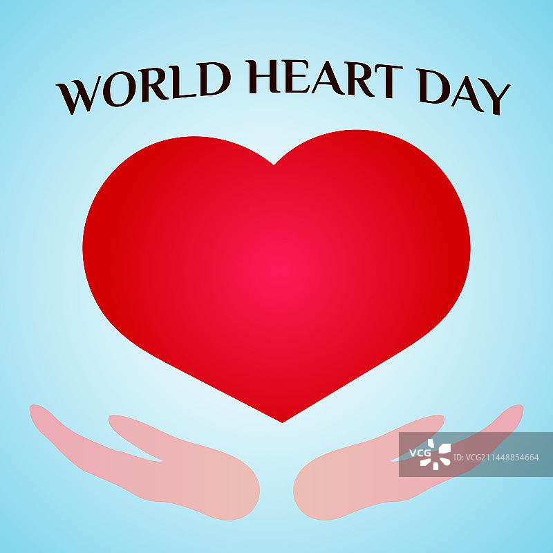 世界心脏日卡通风格贺卡图片素材
