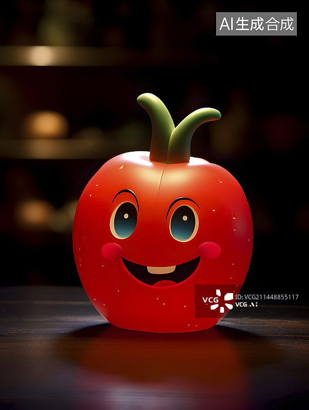 【AI数字艺术】卡通西红柿小夜灯图片素材