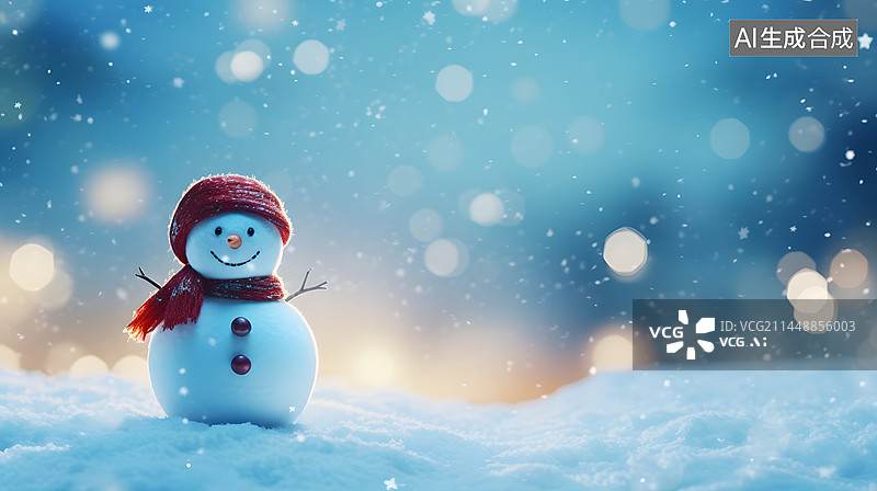 【AI数字艺术】圣诞节小雪人背景素材图片素材