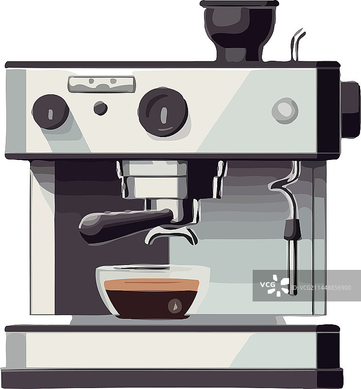 拥有美食拿铁电器的现代咖啡店图片素材