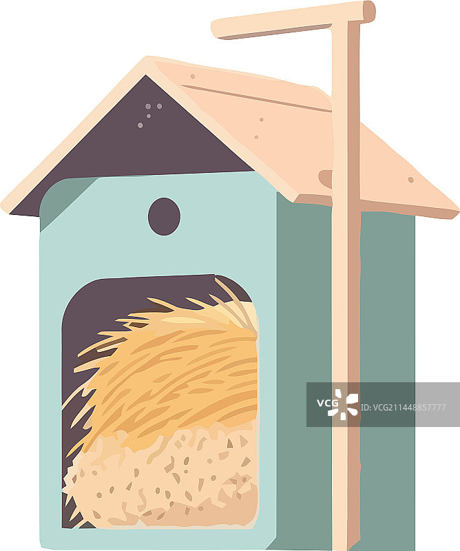 有机农场上的可爱动物巢穴图标图片素材