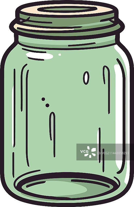 手绘老式玻璃瓶图片素材