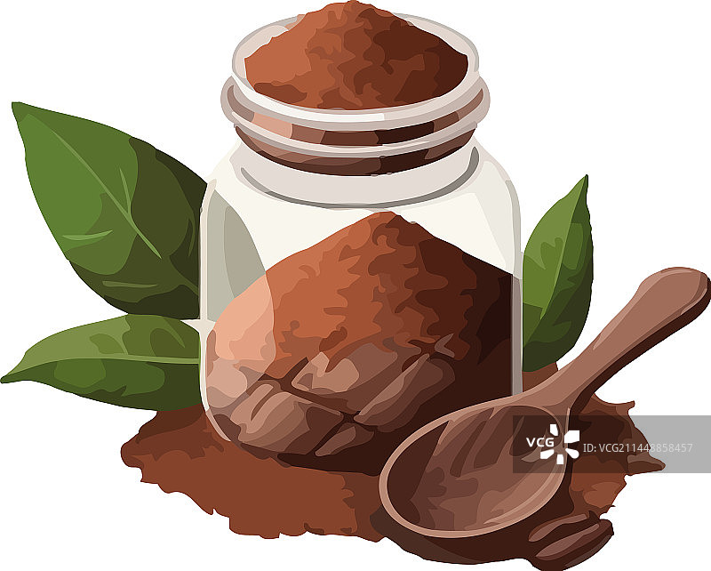 新鲜有机巧克力香草勺图片素材