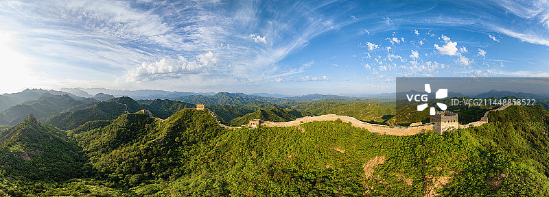 北京万里长城蓝天白云金山岭图片素材