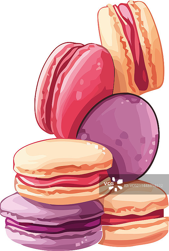 粉色墙纸背景上的烘焙食品图片素材