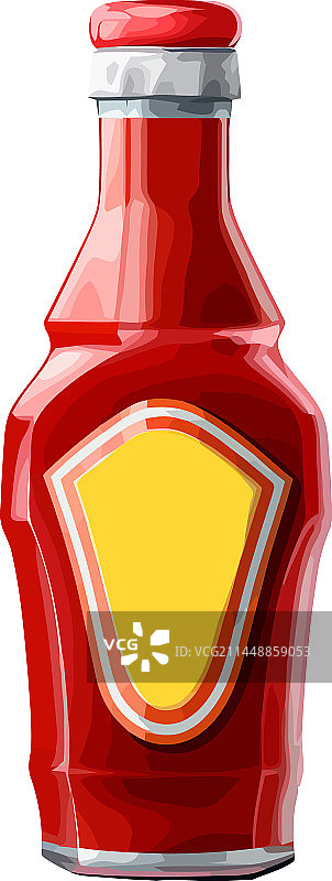 带标签的新鲜番茄酱玻璃瓶图片素材