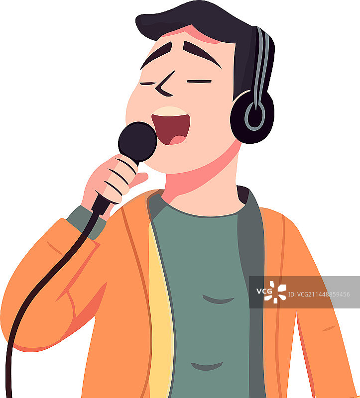 在舞台上唱歌的音乐家图片素材