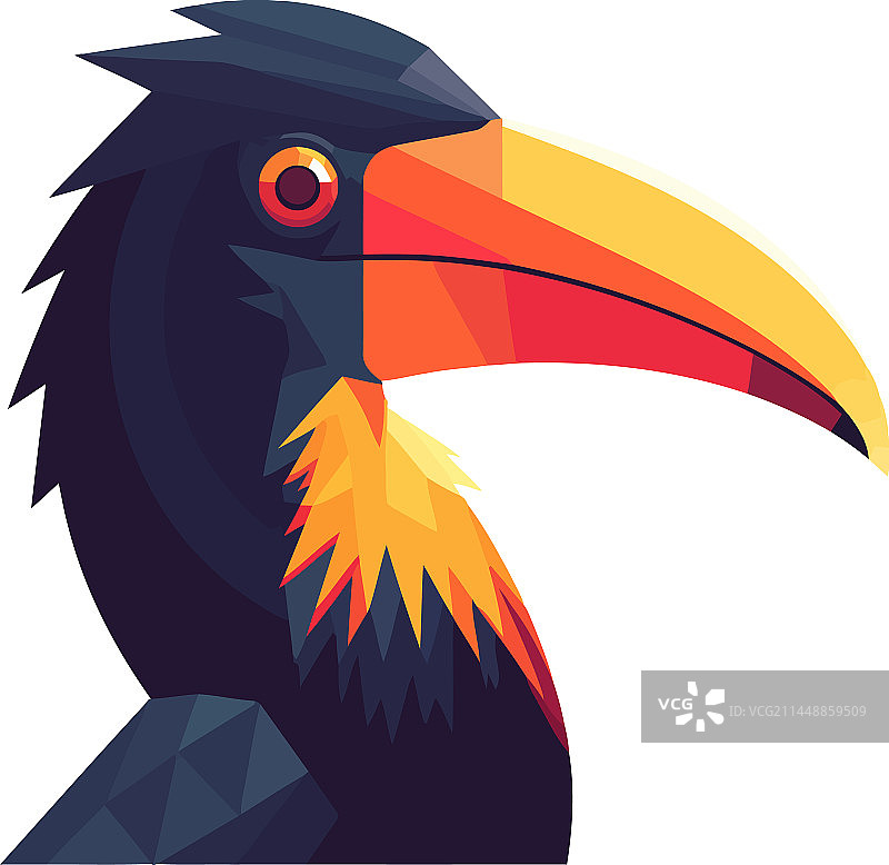 长喙黑鸟图标图片素材