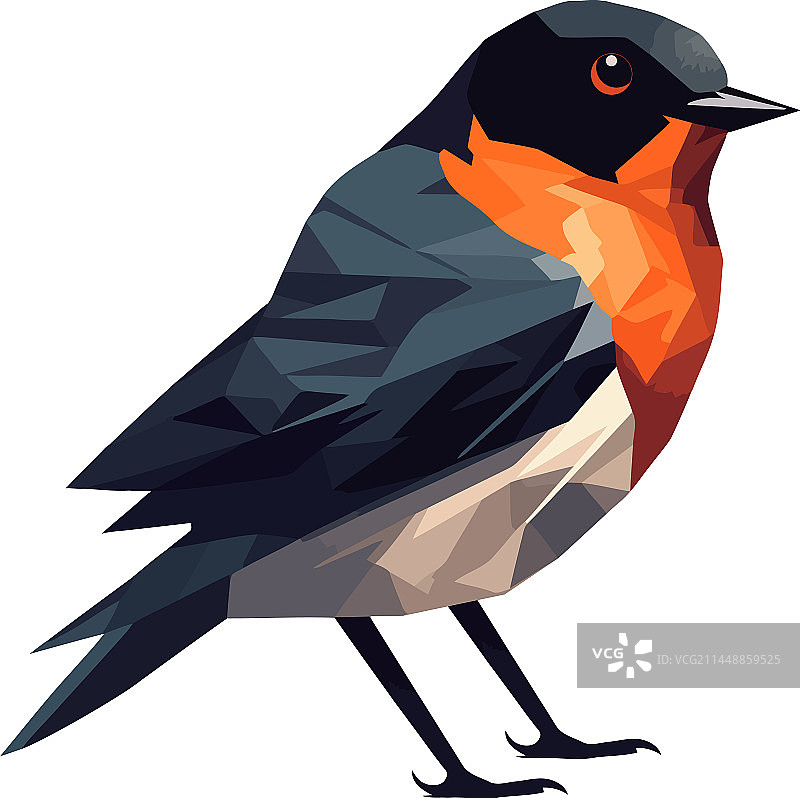 可爱的栖息鸟卡通图标图片素材