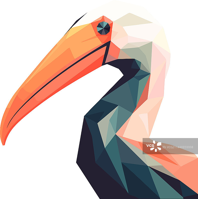 几何鹈鹕现代动物图片素材
