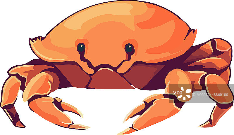 可爱的卡通橙色爪子螃蟹图片素材