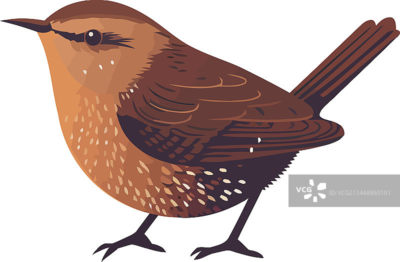 棕色小鸟动物图标（扁平风格）图片素材