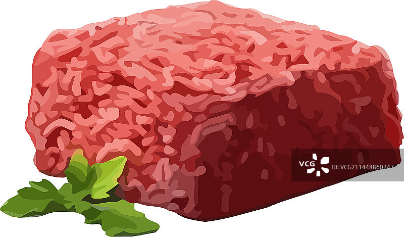 新鲜的肉末和香草调味料图片素材