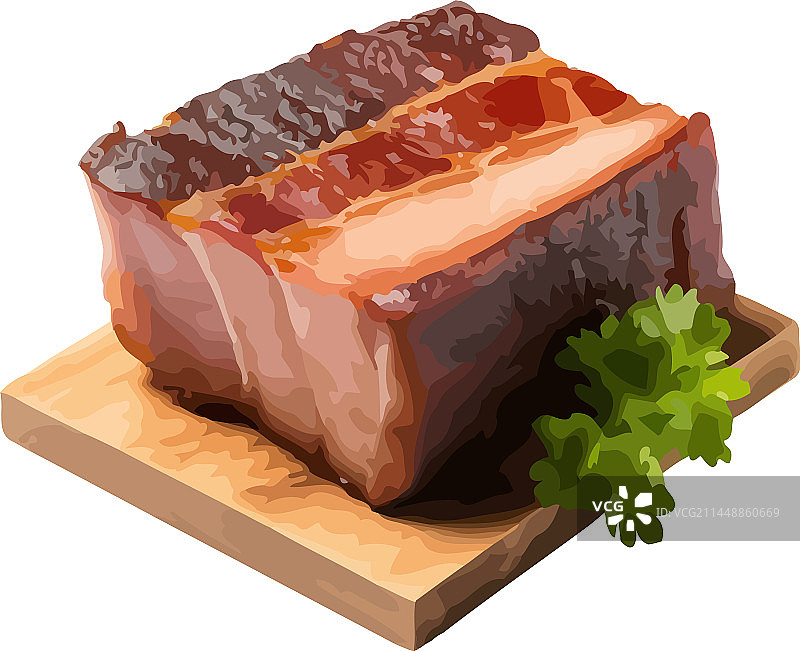 木盘烤猪肉片开胃菜图片素材