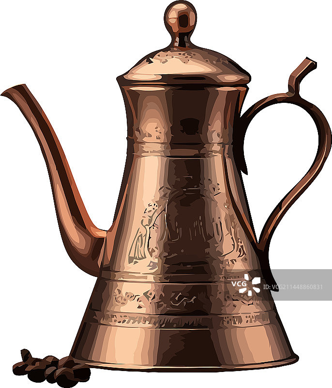 带华丽把手设计的古代陶罐图片素材