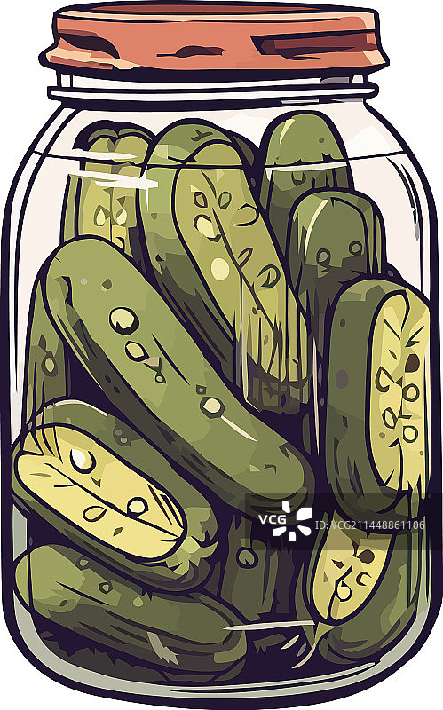 玻璃罐装新鲜腌黄瓜图片素材