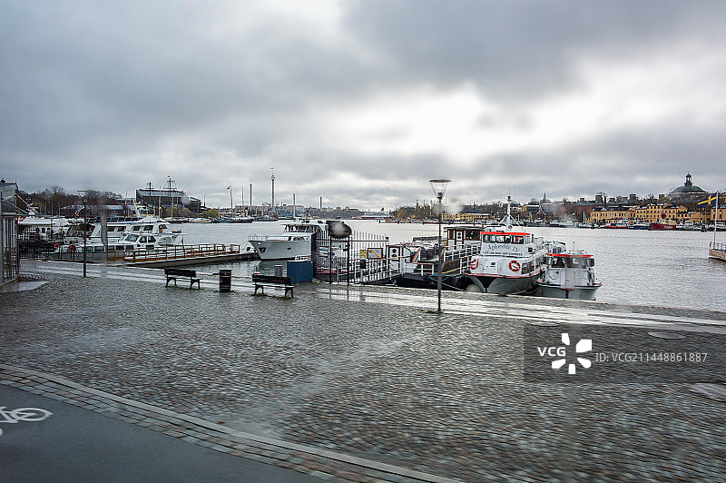 北欧瑞典斯德哥尔摩赫尔辛基旧城区海港码头图片素材