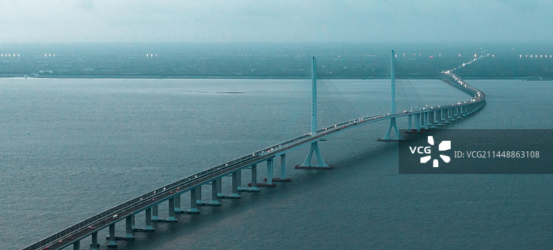 上海崇明长江大桥夜景组图图片素材