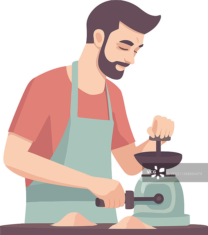 在厨房工作的男人图片素材