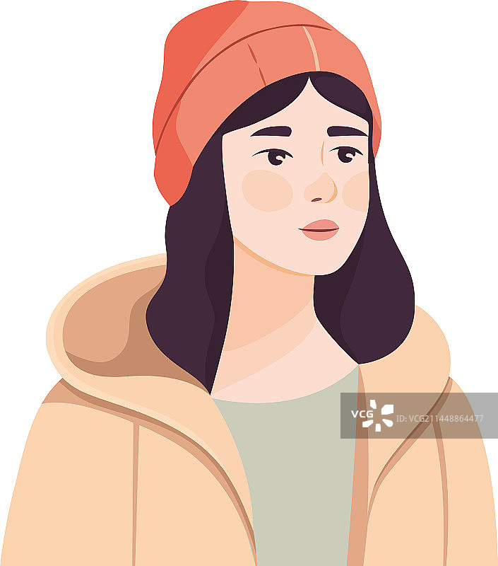 微笑的冬季时尚年轻女人图片素材