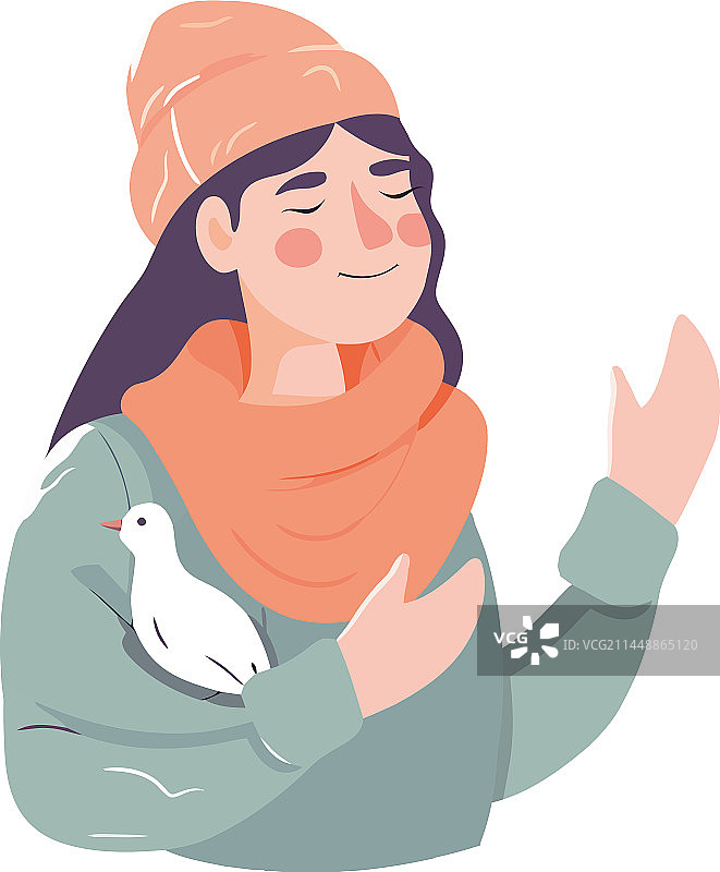 冬季微笑的可爱女人们图片素材