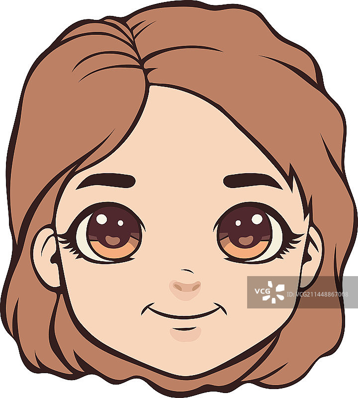 棕色头发的微笑儿童图片素材
