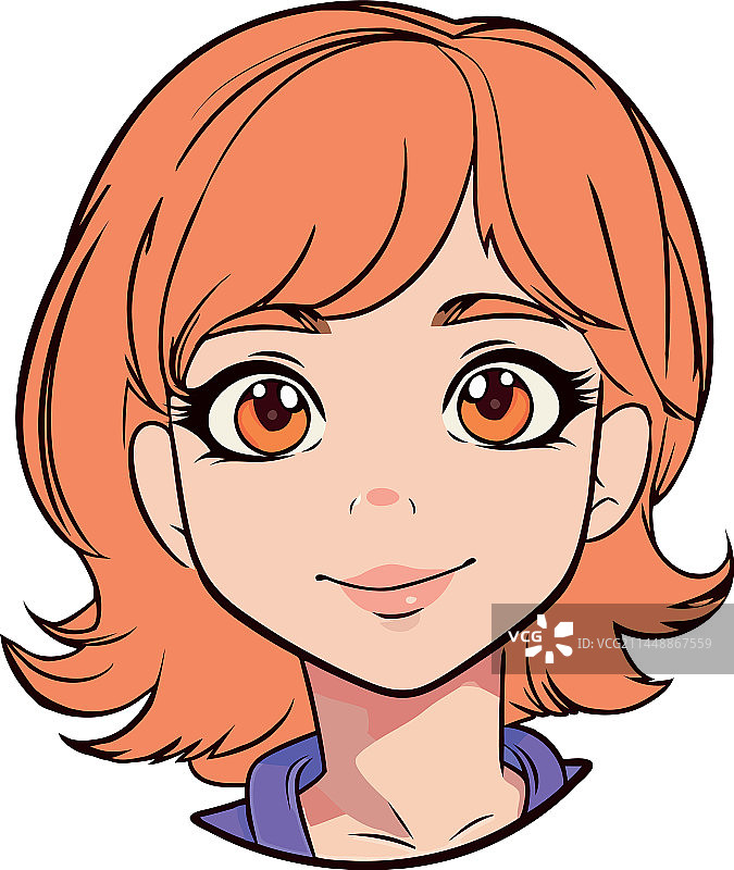 快乐的微笑女孩肖像图片素材