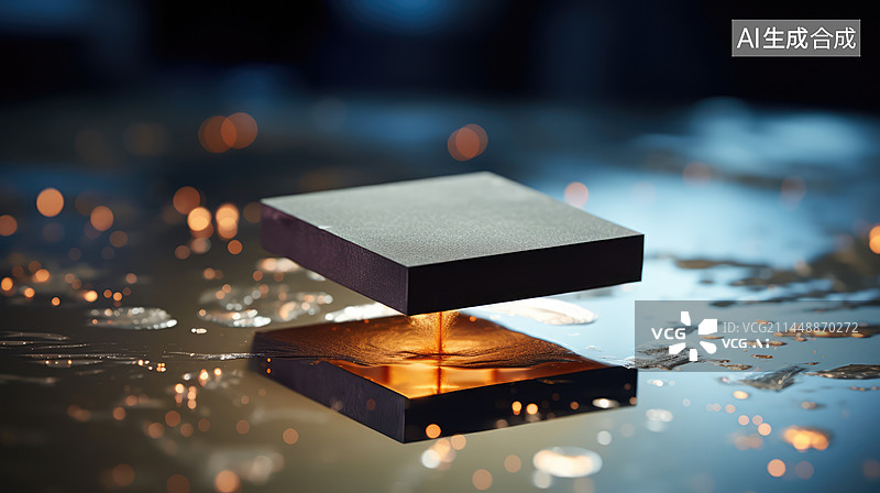 【AI数字艺术】室温超导体材料结构概念图，未来科技背景图片素材