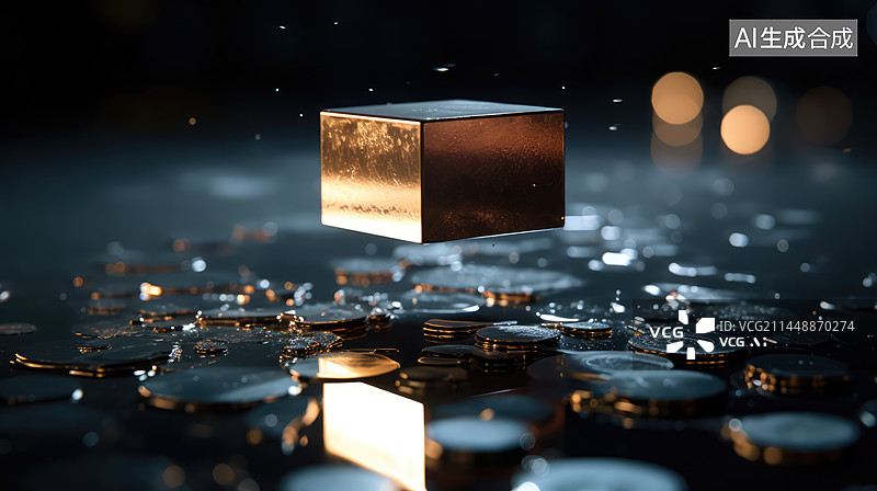 【AI数字艺术】室温超导体材料结构概念图，未来科技背景图片素材