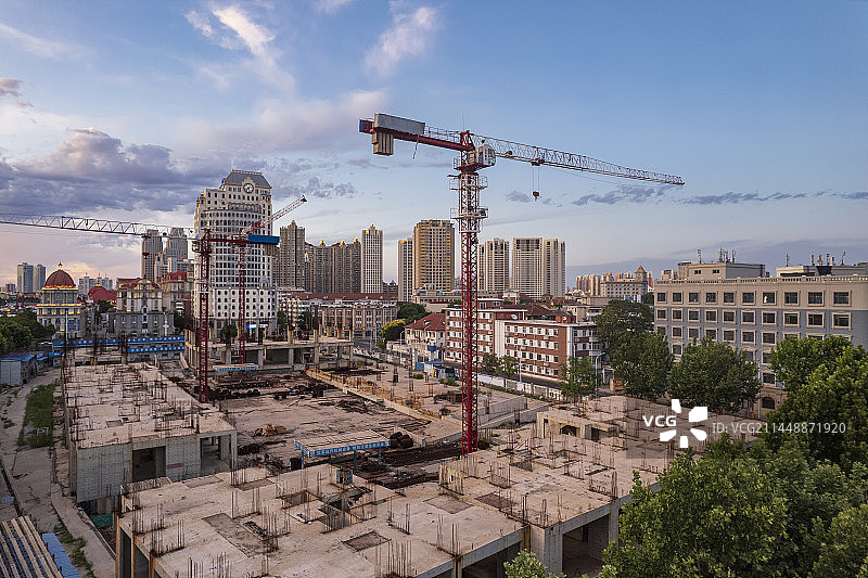 天津海河沿岸城市建筑建设发展图片素材